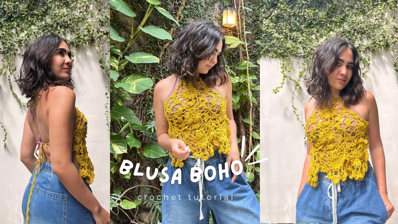 Blusa Boho Halter: TUTORIAL de Crochet