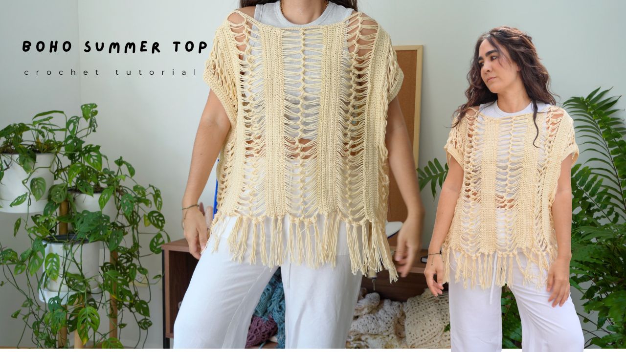 Cómo tejer una blusa boho a CROCHET | Tutorial paso a paso