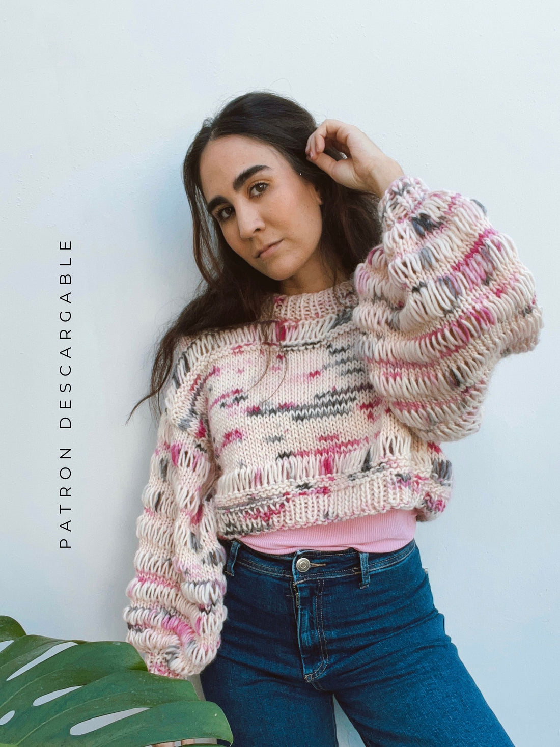 Strawberries with cream sweater pattern